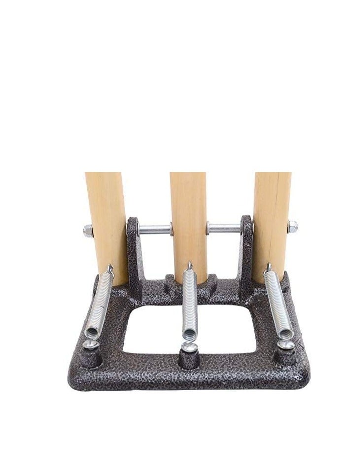 Generic Cricket Wooden Wicket Stumps with Spring Stand 28 Inch Durable Multi-Color (2pcs)  - Image 3