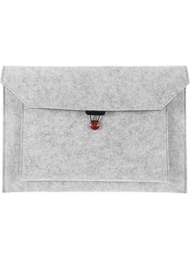 Light Gray 14 Inch Felt Laptop Sleeve Shockproof Padded Case for Notebook Tablet Travel - Image 1