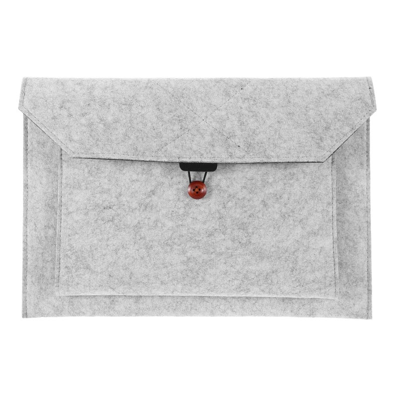 Light Gray 14 Inch Felt Laptop Sleeve Shockproof Padded Case for Notebook Tablet Travel - Image 2