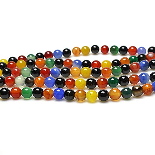 MJDCB Natural Stone Beads Colorful Agate Round Loose Beads for DIY Necklace Bracelat Jewelry Making (10mm) - Image 5