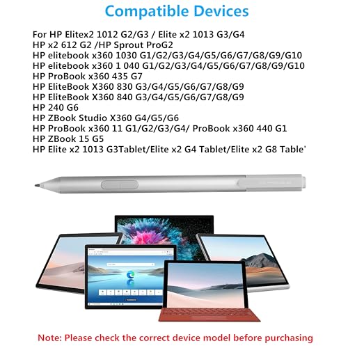 MITATTOK قلم رقمي نشط يناسب HP Elite x2 1012 G1 G2، Elitebook 1030 G2، Elitebook X360 1030 G2 - فضي 846410-001 - Image 2