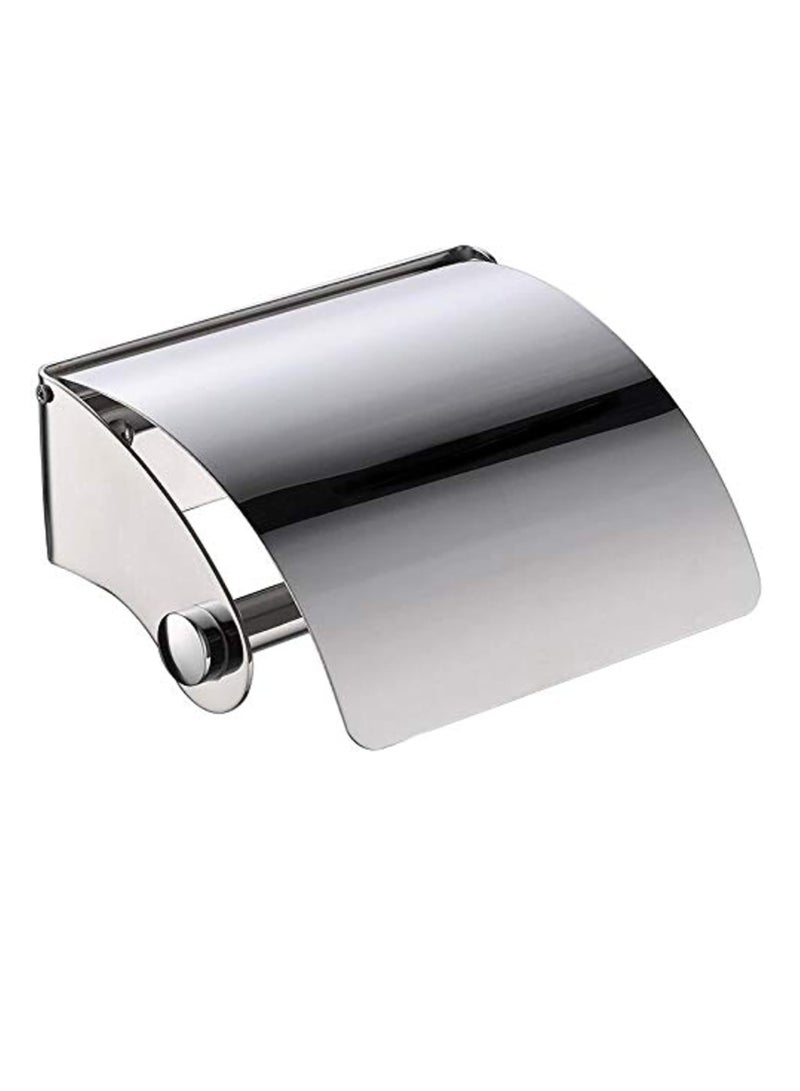 Wall-Mounted Stainless Steel Toilet Paper Holder – Rustproof Bathroom Tissue Dispenser with Lid – Modern Roll Holder for Home, Hotel, Office, and Restrooms – Polished Finish** - Image 1