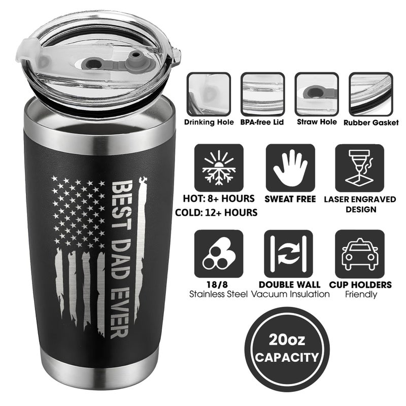 KATLADIZ Gifts for Dad from Daughter, Son - Dad Gifts - Birthday Gifts for Dad, Dad Birthday Gift Ideas - Fathers Day Gift for Dad, Father's Day Gifts for Dad - Christmas Gifts for Dad - 20 Oz Tumbler - Image 2