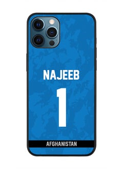Rugged Black Edge Case iPhone 12 Pro Max, Slim fit Soft Case Flexible Rubber Edges Thin Cover - Player Name - Najibullah Zadran, Jersey Number- 1