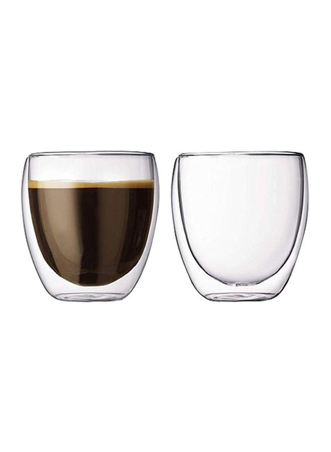 2-Piece Double Wall Glass Tumbler Clear 250ml  - Image 1