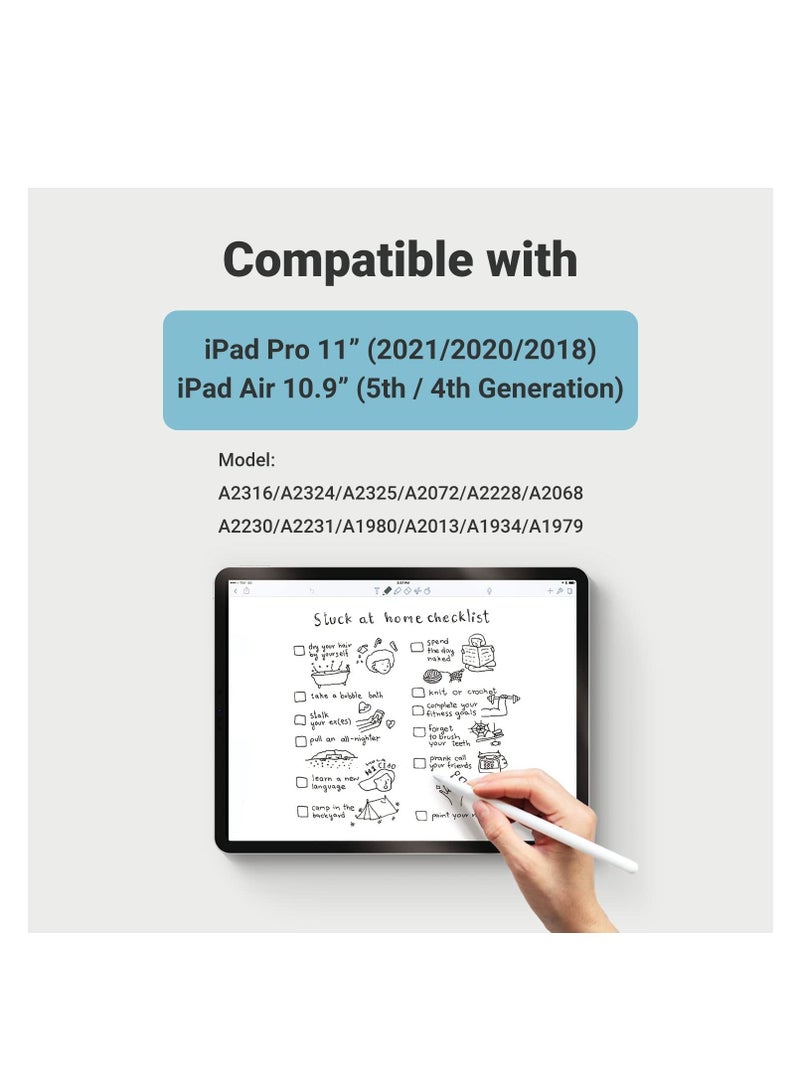 واقي شاشة Paperfeel متوافق مع iPad Pro 11 (2022 و2021 و2020 و2018) / iPad Air الجيل الخامس (10.9 بوصة، 2022) / iPad Air الجيل الرابع (10.9 بوصة 2020)، اكتب وارسم كما هو الحال على الورق، شفاف - Image 2