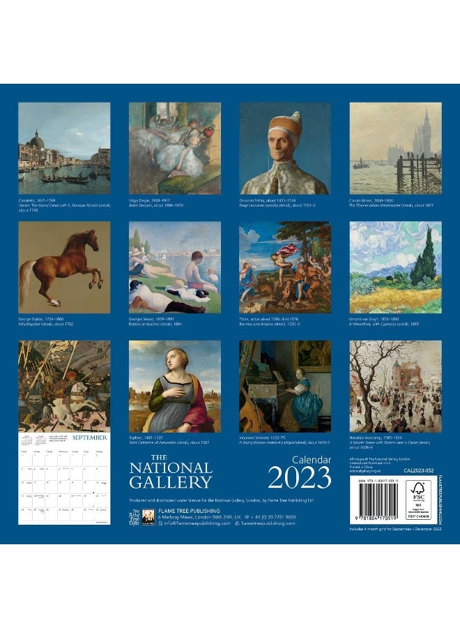National Gallery: Masterpieces Wall Calendar 2023  - Image 2