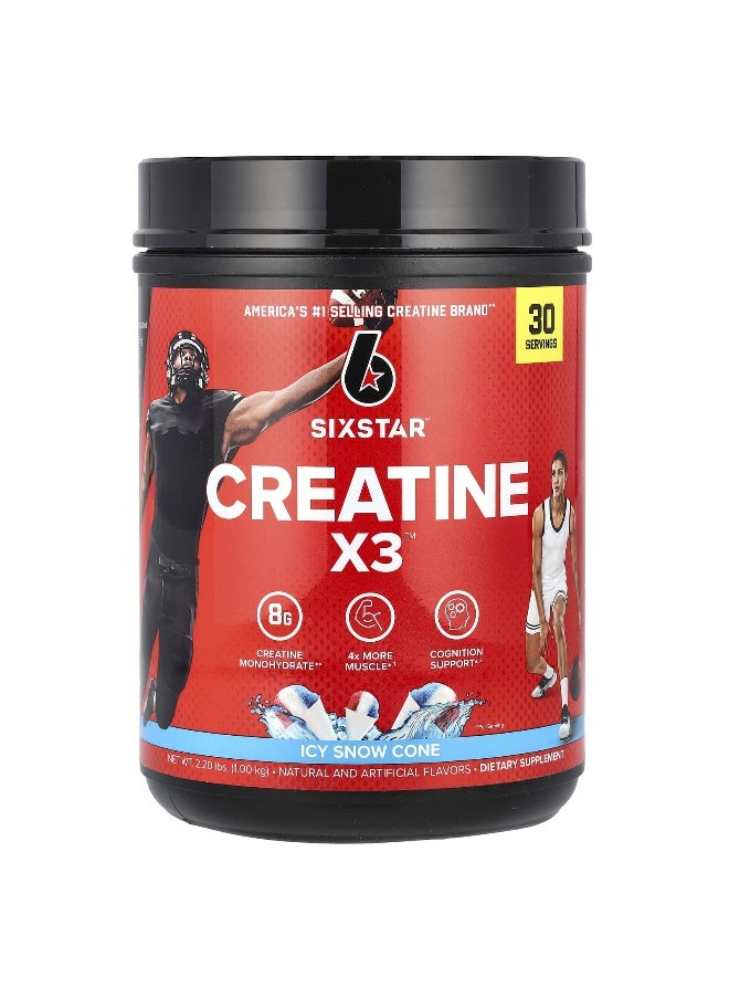 SIX STAR SIXSTAR, Creatine X3, Icy Snow Cone, 2.2 lbs (1 kg)  - Image 1