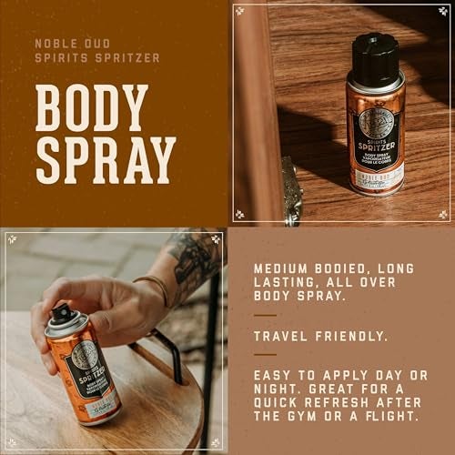 18.21 Man Made Men’s Spirits Spritzer Noble Oud, 3.4 oz. - Long-Lasting All Over Body Spray with Masculine Aromatics - Gifts for Him - Image 2