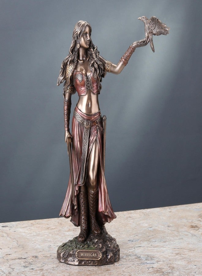 Veronese Design 10 1/4 Inch Celtic Goddess Morrigan with Crow and Sword Resin Statue Bronze Finish - Image 2