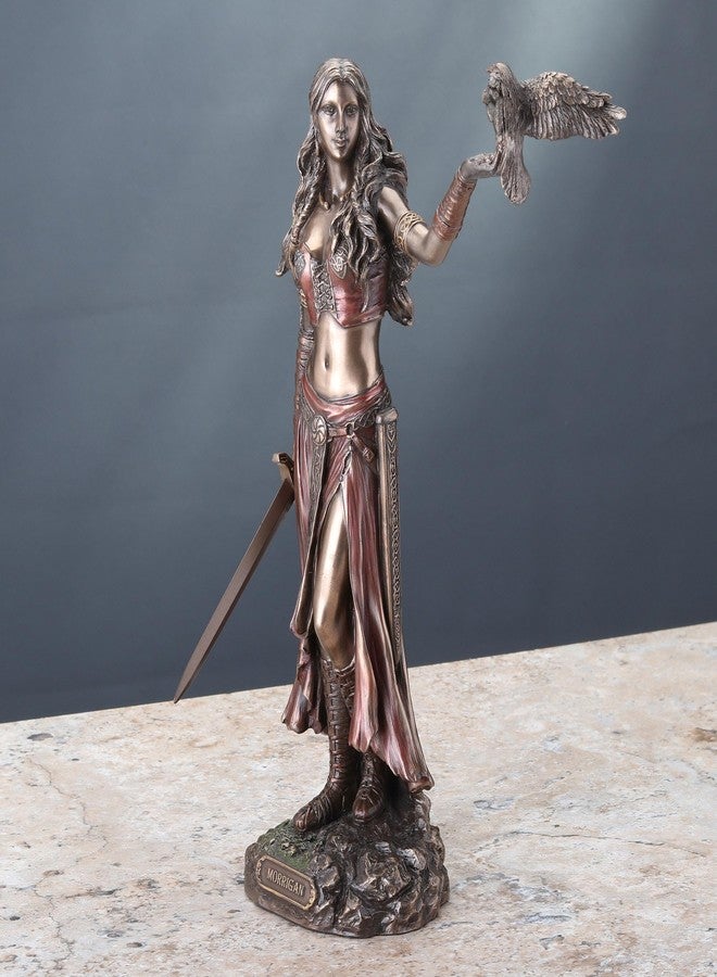Veronese Design 10 1/4 Inch Celtic Goddess Morrigan with Crow and Sword Resin Statue Bronze Finish - Image 5
