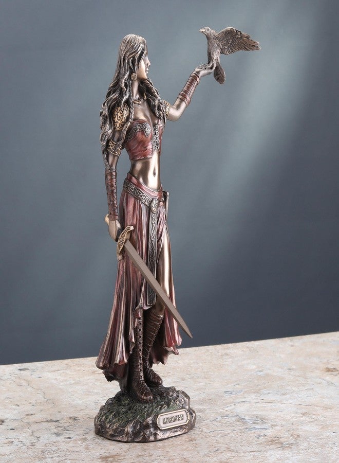 Veronese Design 10 1/4 Inch Celtic Goddess Morrigan with Crow and Sword Resin Statue Bronze Finish - Image 4