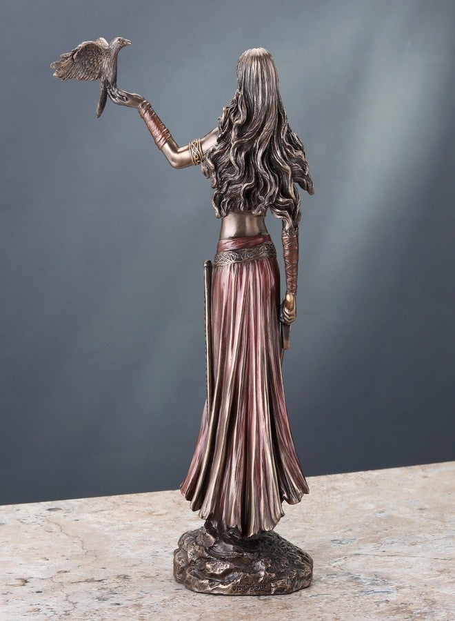 Veronese Design 10 1/4 Inch Celtic Goddess Morrigan with Crow and Sword Resin Statue Bronze Finish - Image 3
