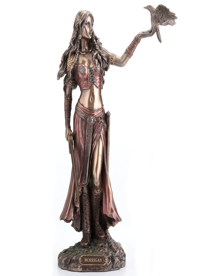 Veronese Design 10 1/4 Inch Celtic Goddess Morrigan with Crow and Sword Resin Statue Bronze Finish - Image 1