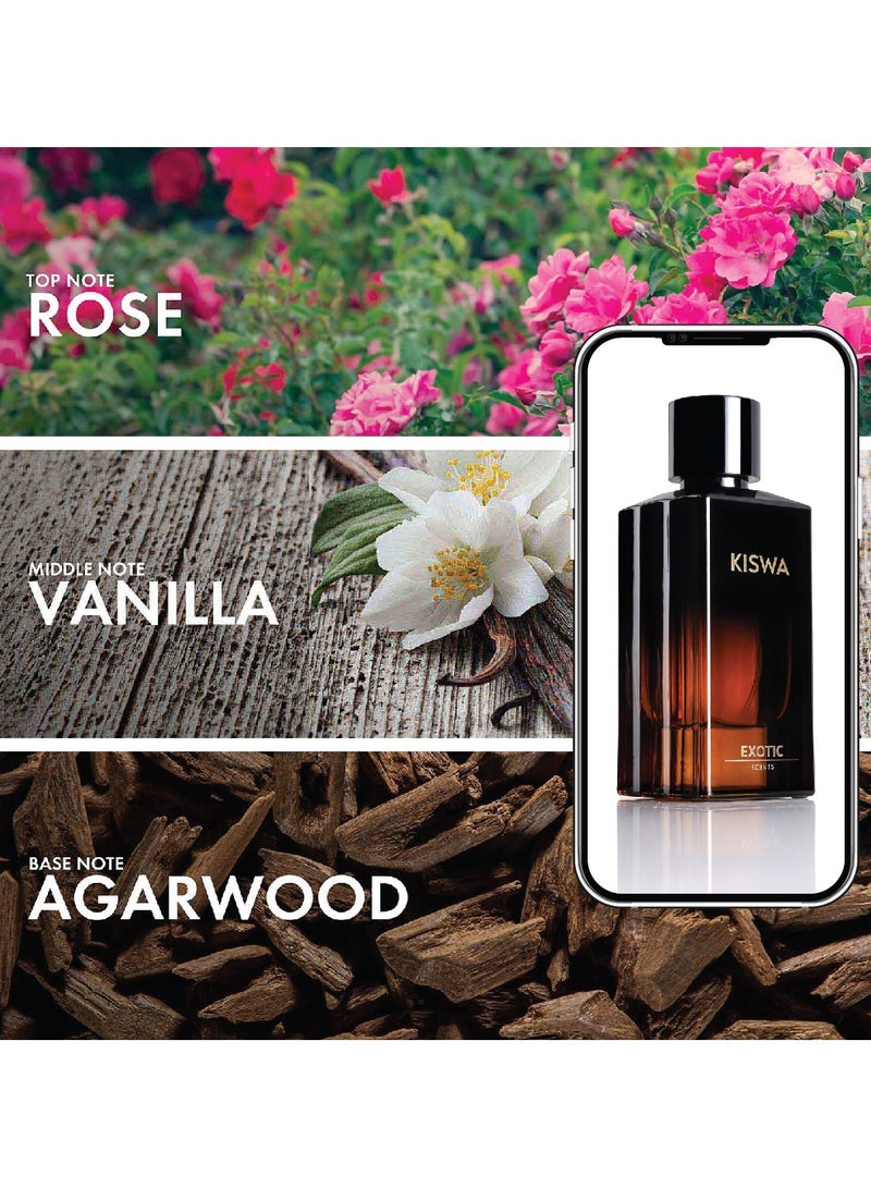 Exotic Scents Exotic Scents KISWA Eau de Parfume, Refreshing Rose, Vanilla Agarwood Fragrance  - Image 2