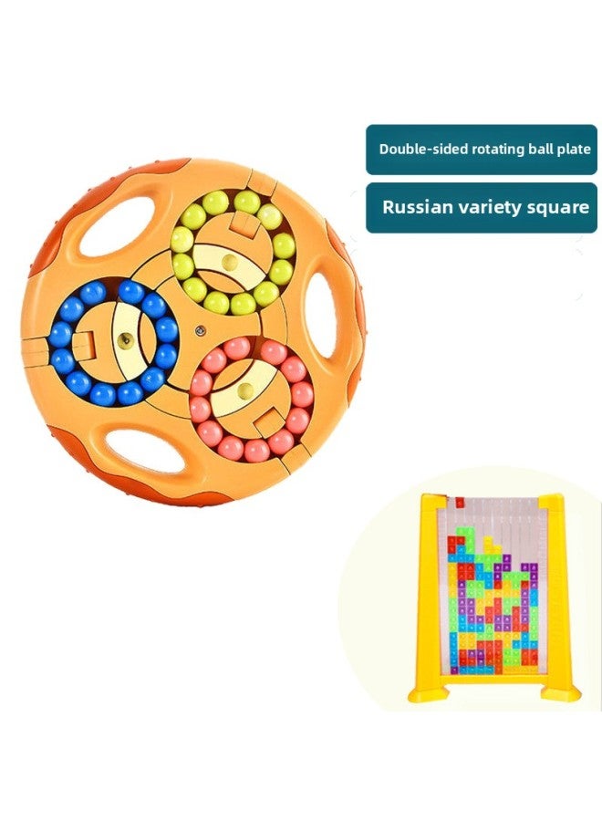 Children's Beads Educational Thinking Training Toys 4 Focus 5 Intelligence Development 6 Children's Brains 10 Logic 8-12 Years Old-Color:Orange-double-sided Ball Disc + Tetris-Specifications:No Specifications - Image 1