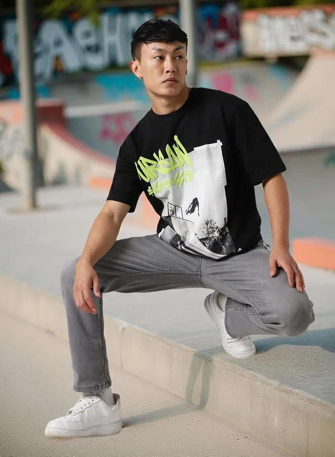 Hubberholme Men Printed Graphic Relaxed Fit T-Shirt