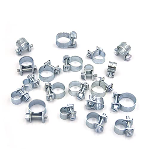 ISPINNER 12pcs 14-16mm Mini Fuel Injection Hose Clamps, Zinc Plated Steel Adjustable Pipe Hose Clip Tube Clamps (9/16" - 5/8" Dia) - Image 4