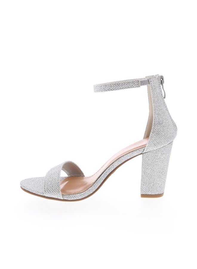 TOP Moda Womens Hannah-1 Platform Chunky Heel Metallic Glitter Party Ankle Strap High Heel Sandal,Silver,6 - Image 4