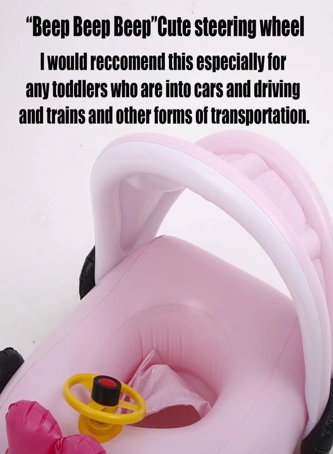 qiaoniuniu Baby Pool Float, Infant Toddler Swim Floaties with Canopy for 1-5 Years Girls Color Pink - Image 4