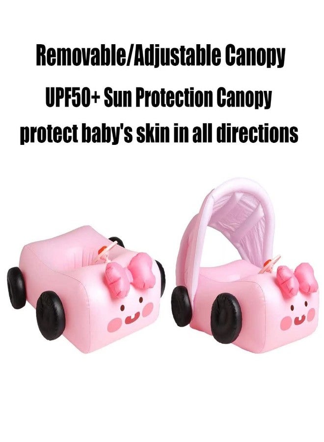 qiaoniuniu Baby Pool Float, Infant Toddler Swim Floaties with Canopy for 1-5 Years Girls Color Pink - Image 3