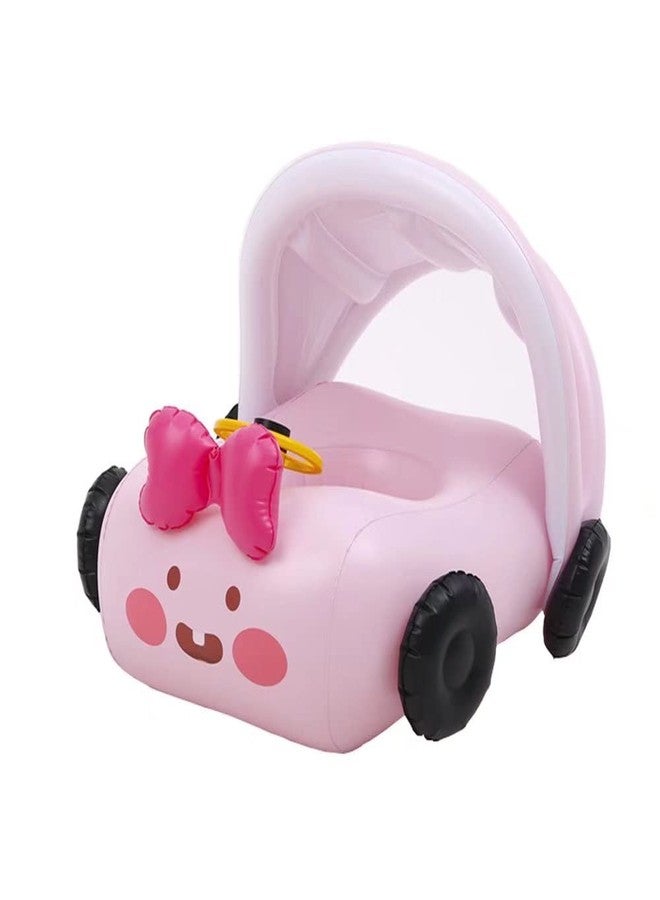 qiaoniuniu Baby Pool Float, Infant Toddler Swim Floaties with Canopy for 1-5 Years Girls Color Pink - Image 1