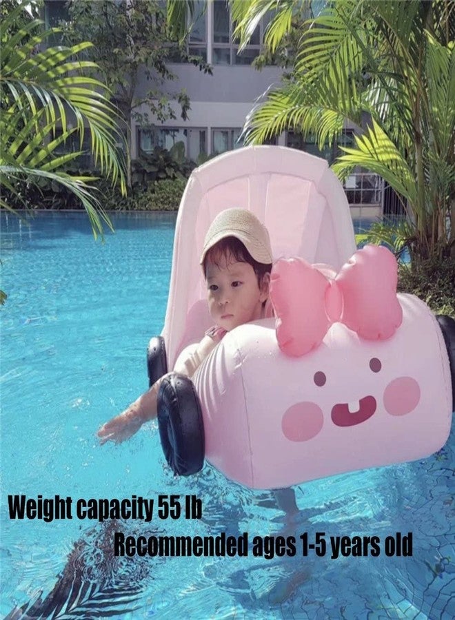 qiaoniuniu Baby Pool Float, Infant Toddler Swim Floaties with Canopy for 1-5 Years Girls Color Pink - Image 5