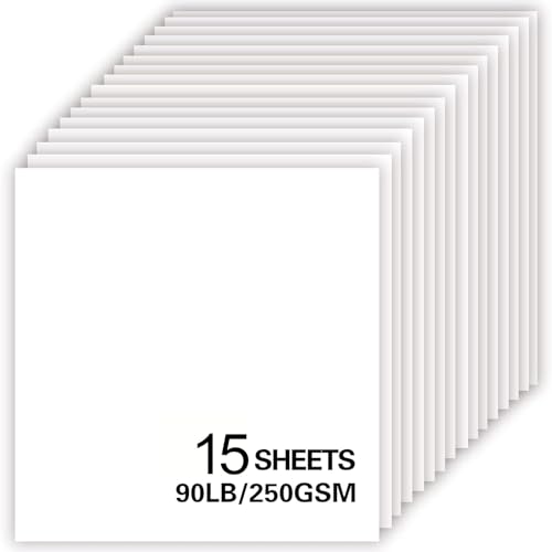 Bonmiy 15Sheets White Cardstock Paper 12x12 Card stock for Cricut, Thick Construction Paper for Card Making, Scrapbooking, Craft 90 lb / 250 gsm (White) - Image 1