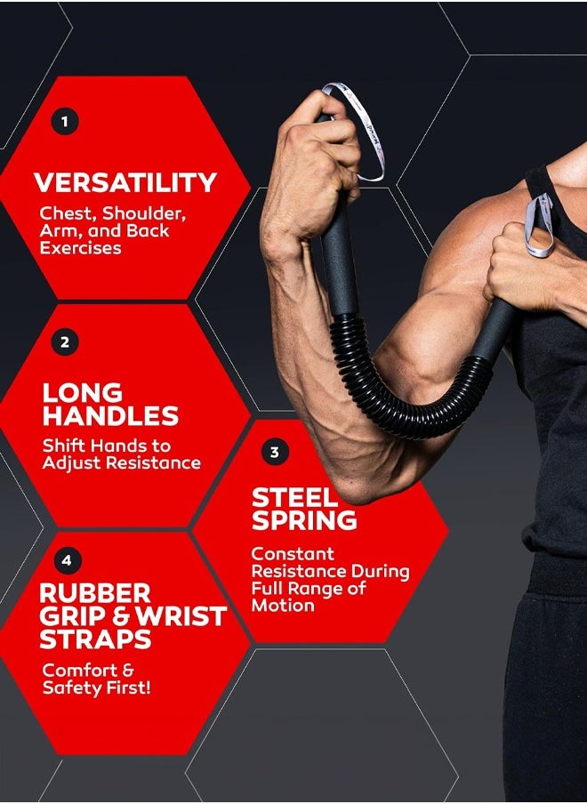 Occuwzz - Essential Arm Bars for Fitness Multi-directional Muscle Barbell Arm Training Shoulder Strengthening Spring Exercises Chest and Biceps Training - Image 1