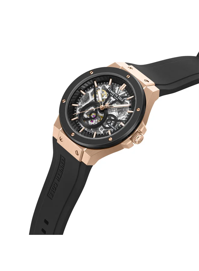 Kenneth Cole New York  Black Dial Silicone Strap Multifunction Watch for Men, 43mm for Men | Best Price UAE