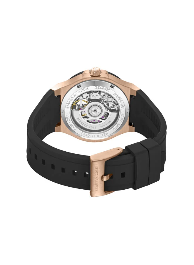 Kenneth Cole New York  Black Dial Silicone Strap Multifunction Watch for Men, 43mm for Men | Best Price UAE