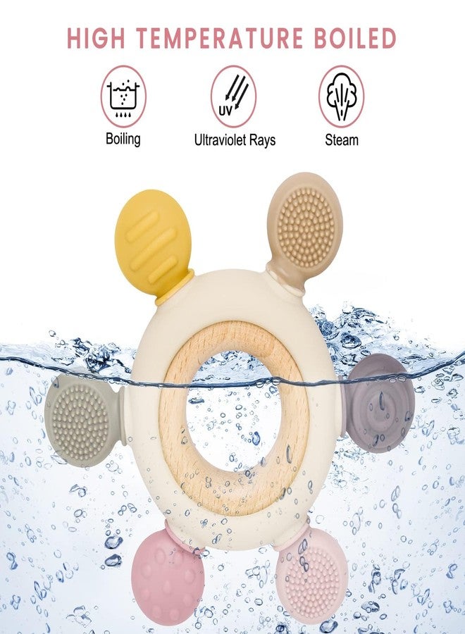 CARTSHOPPER Teething Toys for Babies, Baby Teethers Toy Teething Ring Silicone, Grasping Teething Toy, BPA Free Teething Newborn Accessories for Baby 0 3 6 9 12 18 Months - Image 3