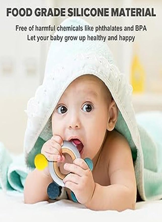 CARTSHOPPER Teething Toys for Babies, Baby Teethers Toy Teething Ring Silicone, Grasping Teething Toy, BPA Free Teething Newborn Accessories for Baby 0 3 6 9 12 18 Months - Image 4