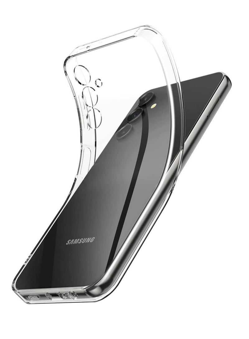 Case Compatible with Samsung Galaxy A24 Case Crystal Clear Soft TPU Gel Case Flexible Silicone Anti-Scratch Camera Protection Transparent TPU Cover - Clear - Image 1