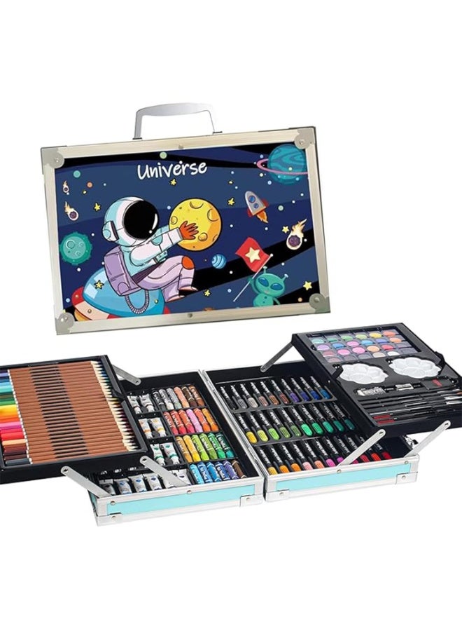 l'elefante Premium 145-Piece Art Set for Kids & Adults – Drawing & Painting Kit with Markers, Watercolors, Crayons, Pencils & Aluminum Case  - Image 1