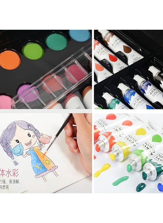 l'elefante Premium 145-Piece Art Set for Kids & Adults – Drawing & Painting Kit with Markers, Watercolors, Crayons, Pencils & Aluminum Case  - Image 3