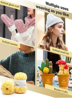 MileMelo 2-Piece Hand Knitting Wool Yellow  - Image 5