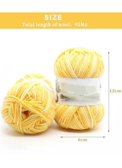 MileMelo 2-Piece Hand Knitting Wool Yellow  - Image 2
