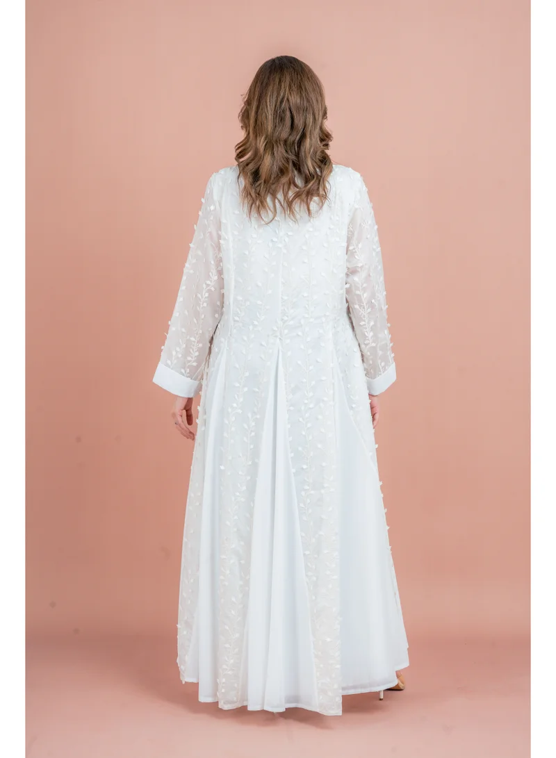 IKKXA Soft Petals Embroidered Jalabiya