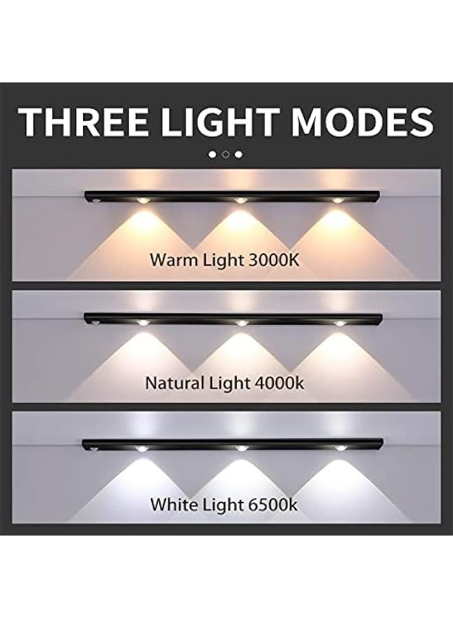 ارابيست مصباح LED بمستشعر حركة للاماكن الداخلية 3 اوضاع اضاءة لاسلكية قابلة لاعادة الشحن بمنفذ USB ليلي مغناطيسي قابل للتعتيم لاسفل المنضدة للخزانة اسود - Image 2