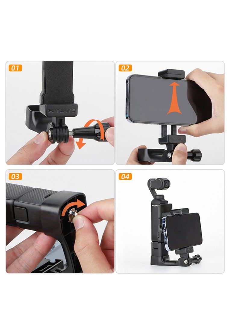 SYOSI Expansion Mount with Phone Clip for OSMO Pocket 3, Quick Clip Mount with Expand Frame, Expansion Adapter Mount for DJI Osmo Pocket 3 Accessories, Compatible with DJI OSMO Pocket 3 and Smartphone - Image 3