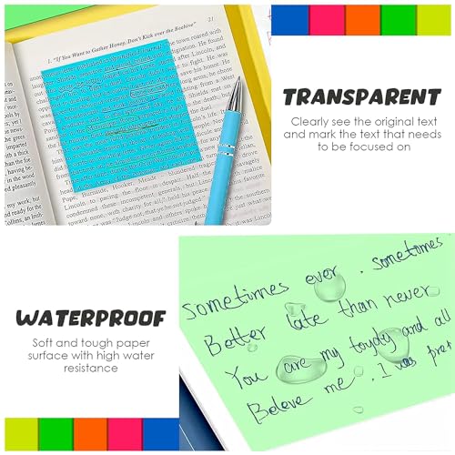 OFIXO Transparent (100 Pcs Green 3x3 Inch) Self-Adhesive Sticky Notes, OFIXO Clear See Through Post for Planner Office School College Teacher Student Supplies - Image 4