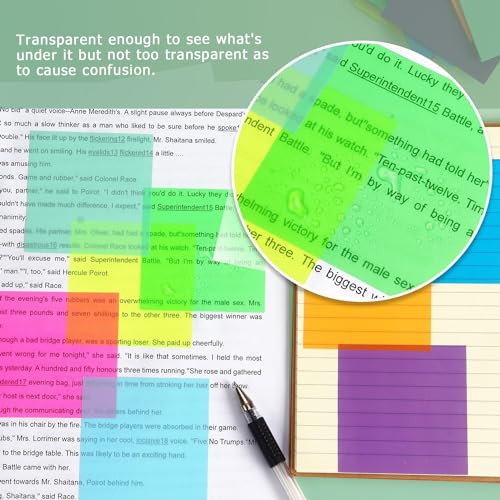 OFIXO Transparent (100 Pcs Green 3x3 Inch) Self-Adhesive Sticky Notes, OFIXO Clear See Through Post for Planner Office School College Teacher Student Supplies - Image 3