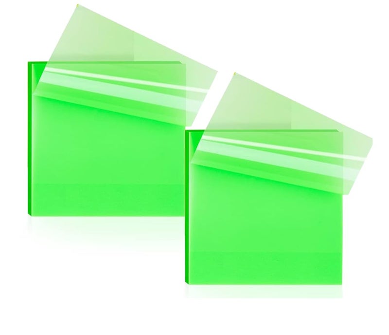 OFIXO Transparent (100 Pcs Green 3x3 Inch) Self-Adhesive Sticky Notes, OFIXO Clear See Through Post for Planner Office School College Teacher Student Supplies - Image 1
