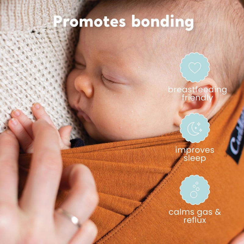 Cuddle Bug Cuddlebug Baby Wrap - Hands-Free Baby Carrier Wrap - Soft & Stretchy Baby Wraps Carrier - Carrier Newborn to Toddler 7-35 lbs - One-Size-Fits-All Holder - Hip-Healthy (Brown) - Image 4
