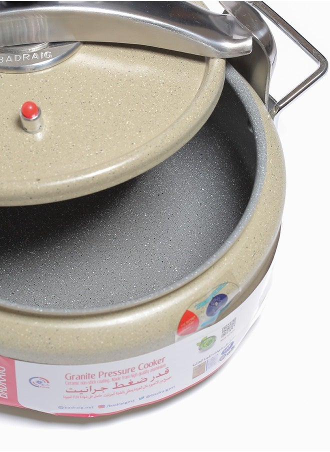 Badraig Aluminum Granite Pressure Cooker Wide Design Pressure Pot Arabic Cooker Beige Grey Available Sizes 5.7L 7.5L 10L 12L 15L 17L  - Image 2