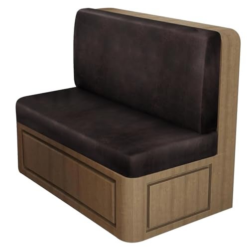 ANARACHON Leather Look RV Dinette Cushion Covers Stretch Camper Cushion Slipcovers for Travel Trailer Couch RV Booth Seat Replacement Camper Sofa Chair Protector 1 Backrest Cover 1 Bench CoverChocolate - Image 1