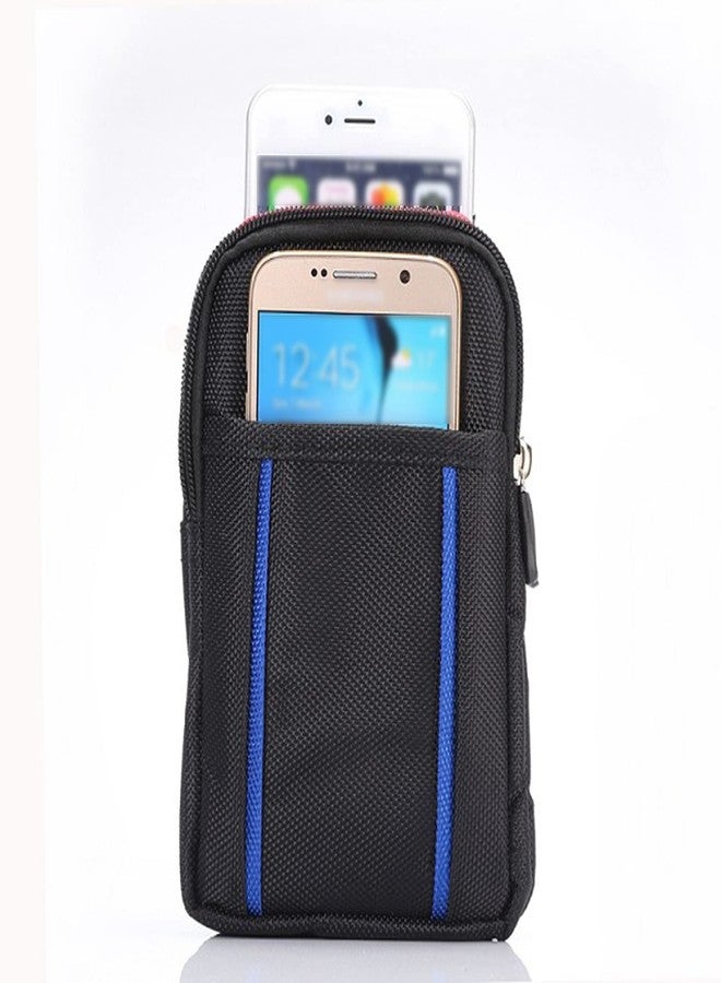 WNHTFAC Cell Phone Belt Holder for Men Black, Smartphone Waist Belt Pouch, Men's Small Cellphone Belt Clip Holster Phone Carrying Case Bumbag Protector Waist Pouch Wallet Purse Clutch Bag with Belt Loop - Image 2