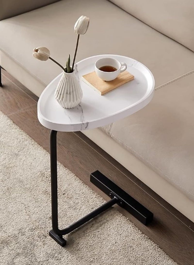 DubaiGallery Oval Coffee Table Decor, Contemporary Coffee Table, Portable Side Table, Small Side Table with Storage, Small Side Tables for Small Spaces - Image 2