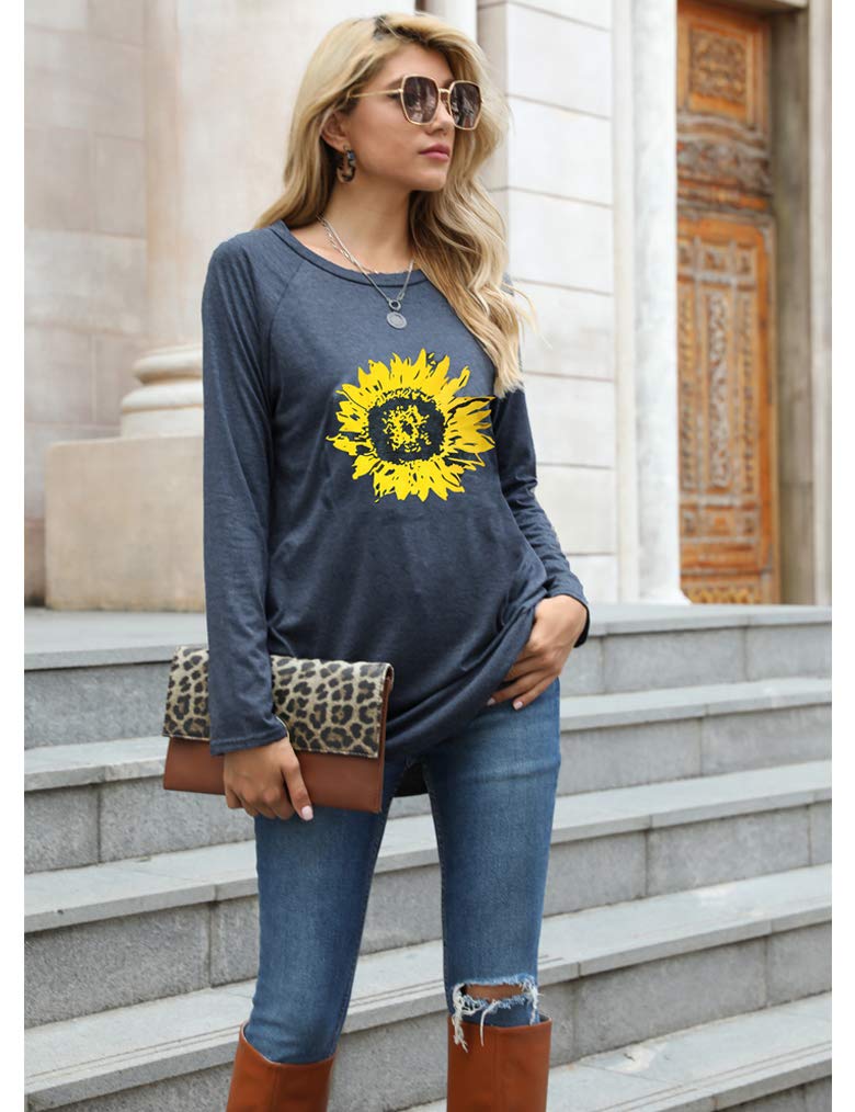 Locryz Womens Tops for Leggings Long Sleeve Fall Shirts Loose Casual Tunic Tops - Image 4